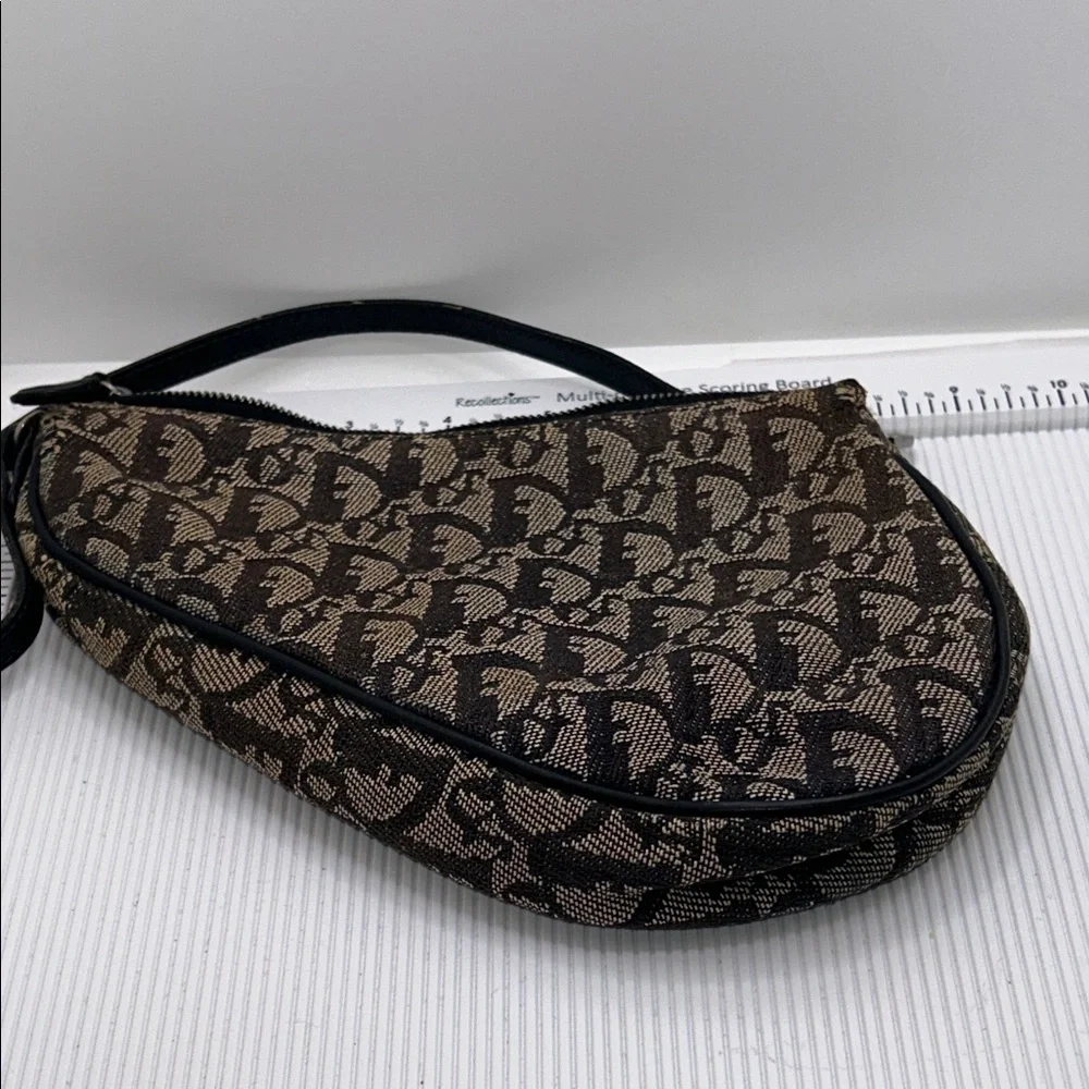 Christian Dior Brown Vintage Saddle Bag Canvas Shoulder Bag - Picture 16 of 16